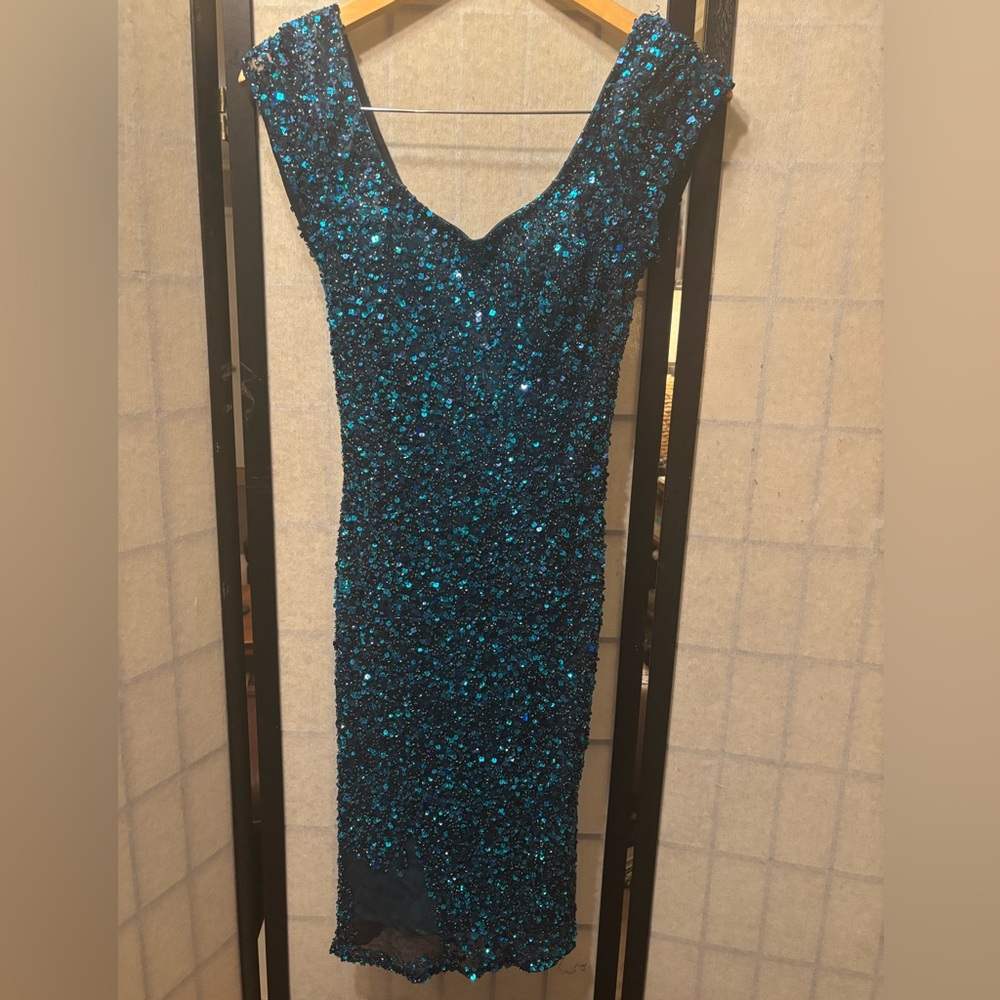 UPCYCLER PIECE - SCALA Vintage Sequin 100% Silk Evening Party Cocktail Dress